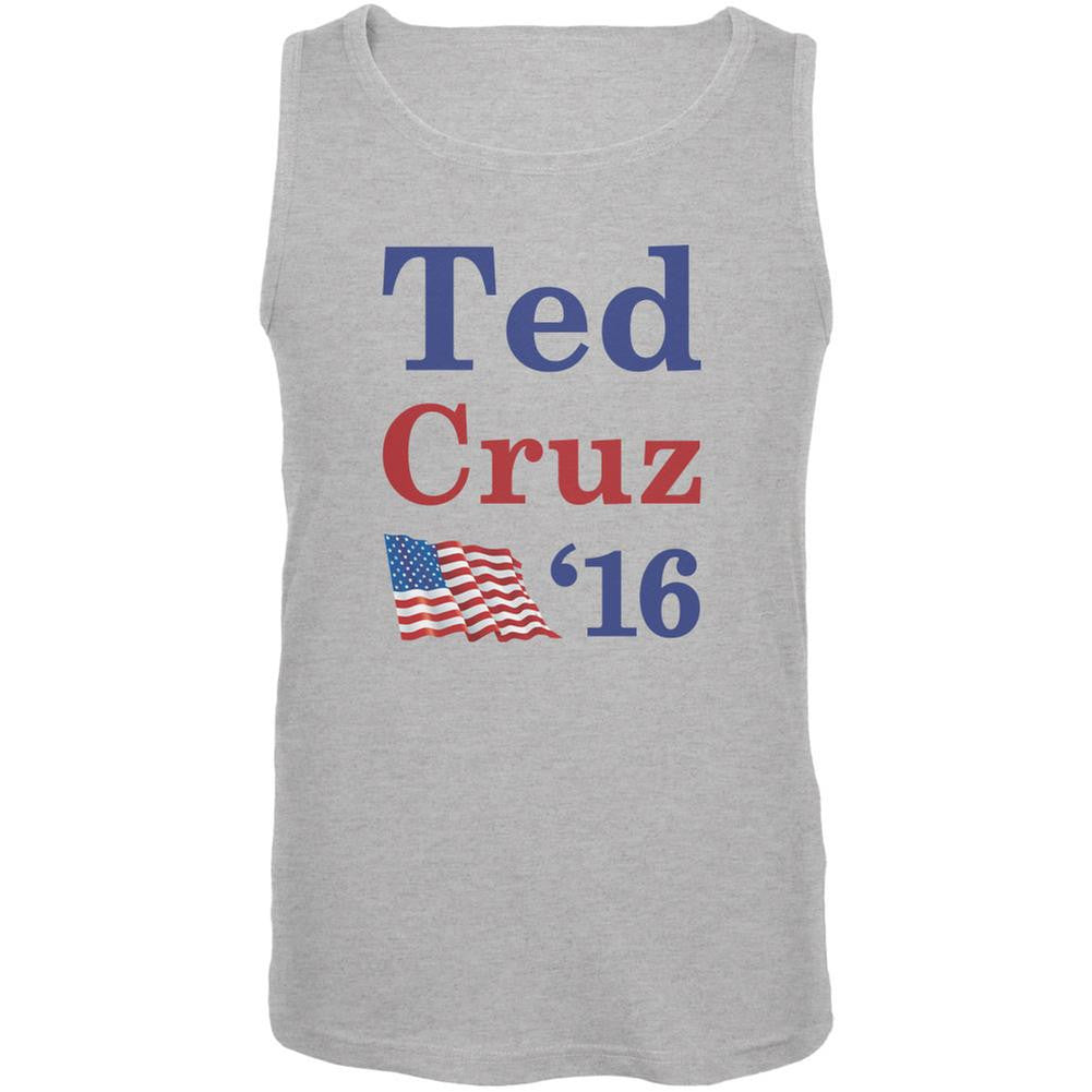 Election 2016 16 Flag Ted Cruz Heather Grey Adult Tank Top Men's Tank Tops Old Glory 2XL Grey