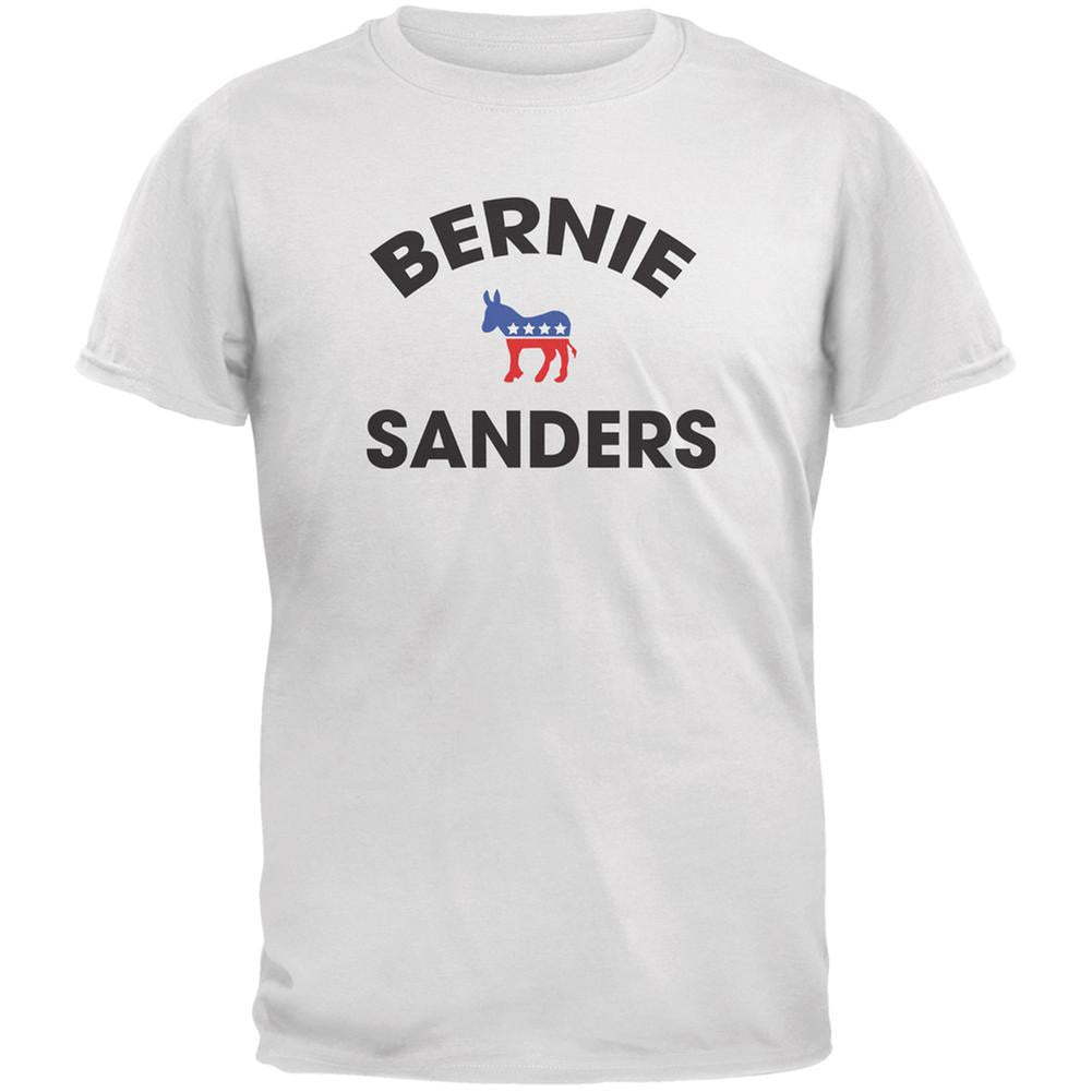 Election 2016 Bernie Donkey Varsity White Adult T-Shirt Men's T-Shirts Old Glory 2XL White