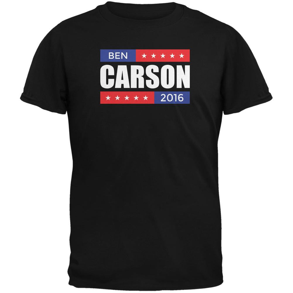 Election 2016 Ben Carson Stacked Black Adult T-Shirt Men's T-Shirts Old Glory 2XL Black