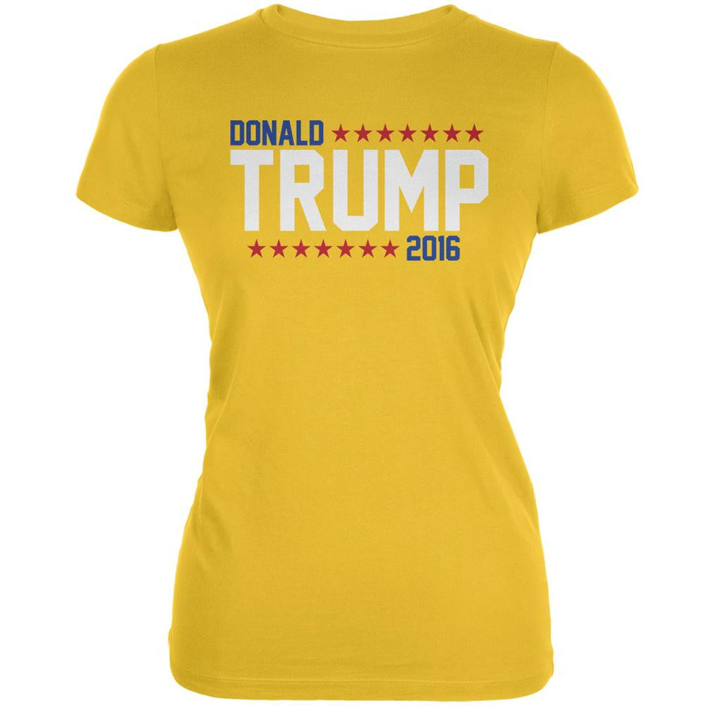 Election 2016 Donald Trump 2016 Stars Bright Yellow Juniors Soft T-Shirt Juniors T-Shirts Old Glory 2XL Yellow