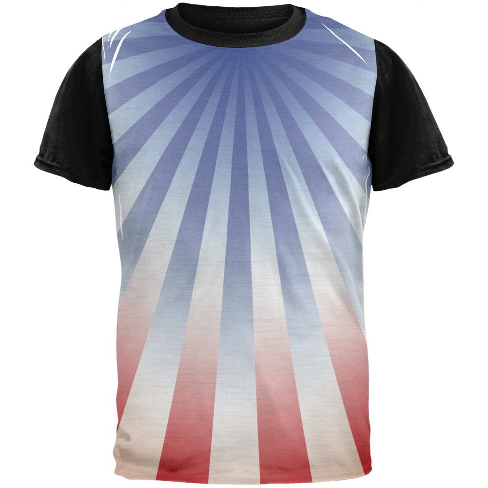 4th of July Patriot Starburst Adult Black Back T-Shirt Men's T-Shirts Old Glory SM Multicolor