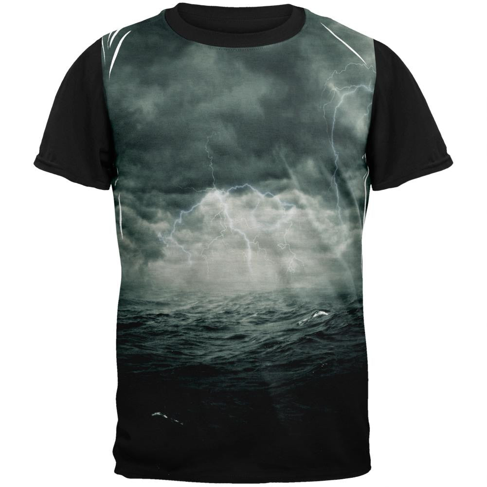 Stormy Seas Adult Black Back T-Shirt Men's T-Shirts Old Glory SM Multi