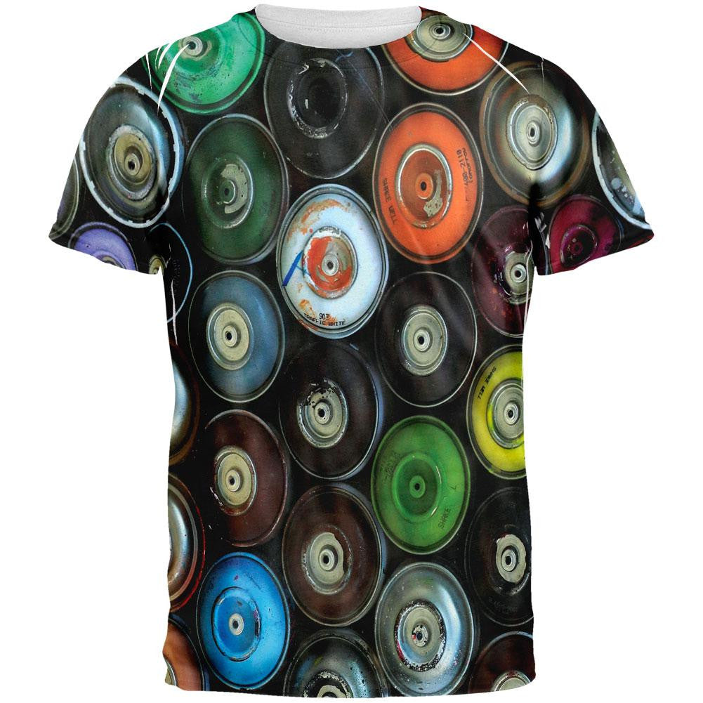 Spray Cans All Over Adult T-Shirt Men's T-Shirts Old Glory 2XL Multi