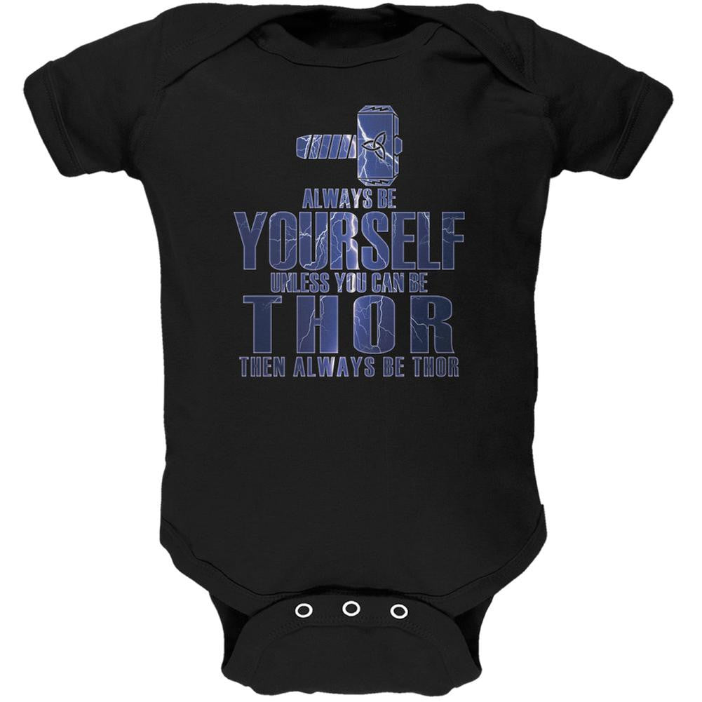 Always Be Yourself Thor Black Soft Baby One Piece Baby One Piece Old Glory 0-3M Black
