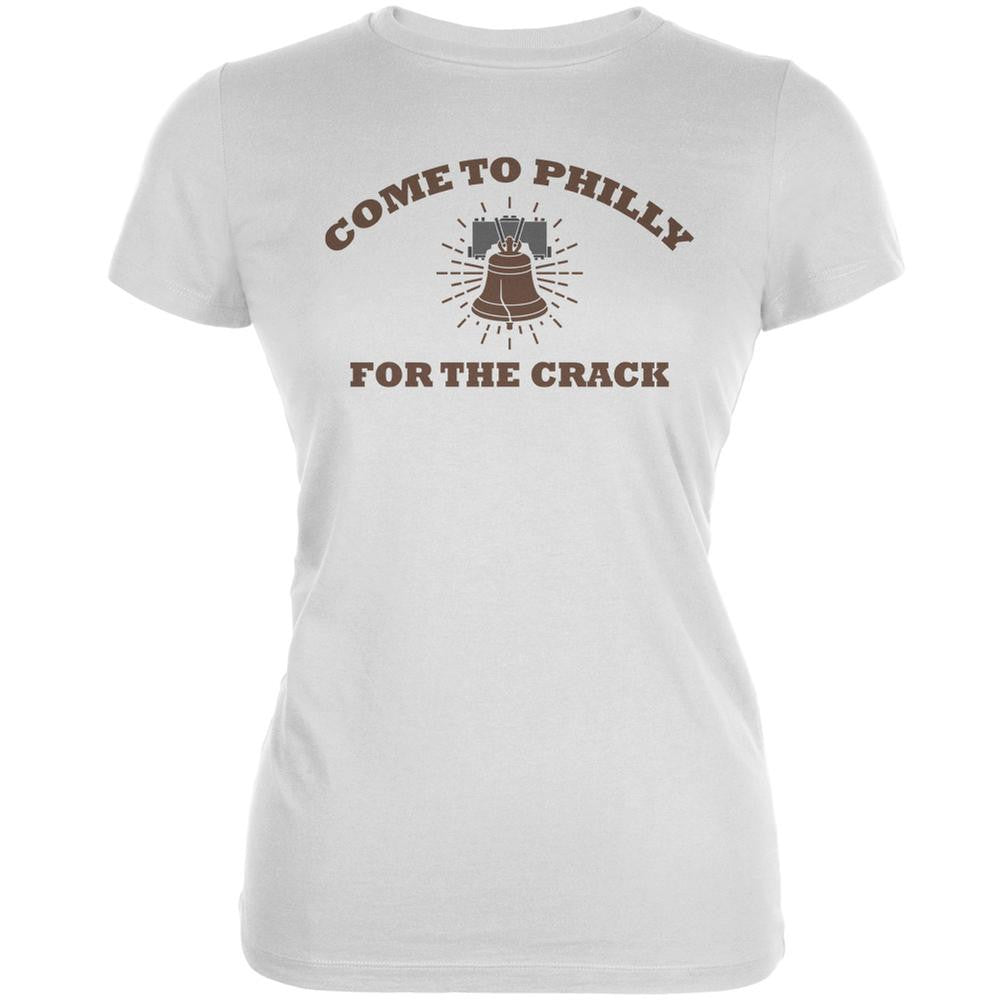 Come To Philly For The Crack White Juniors Soft T-Shirt Juniors T-Shirts Old Glory 2XL White