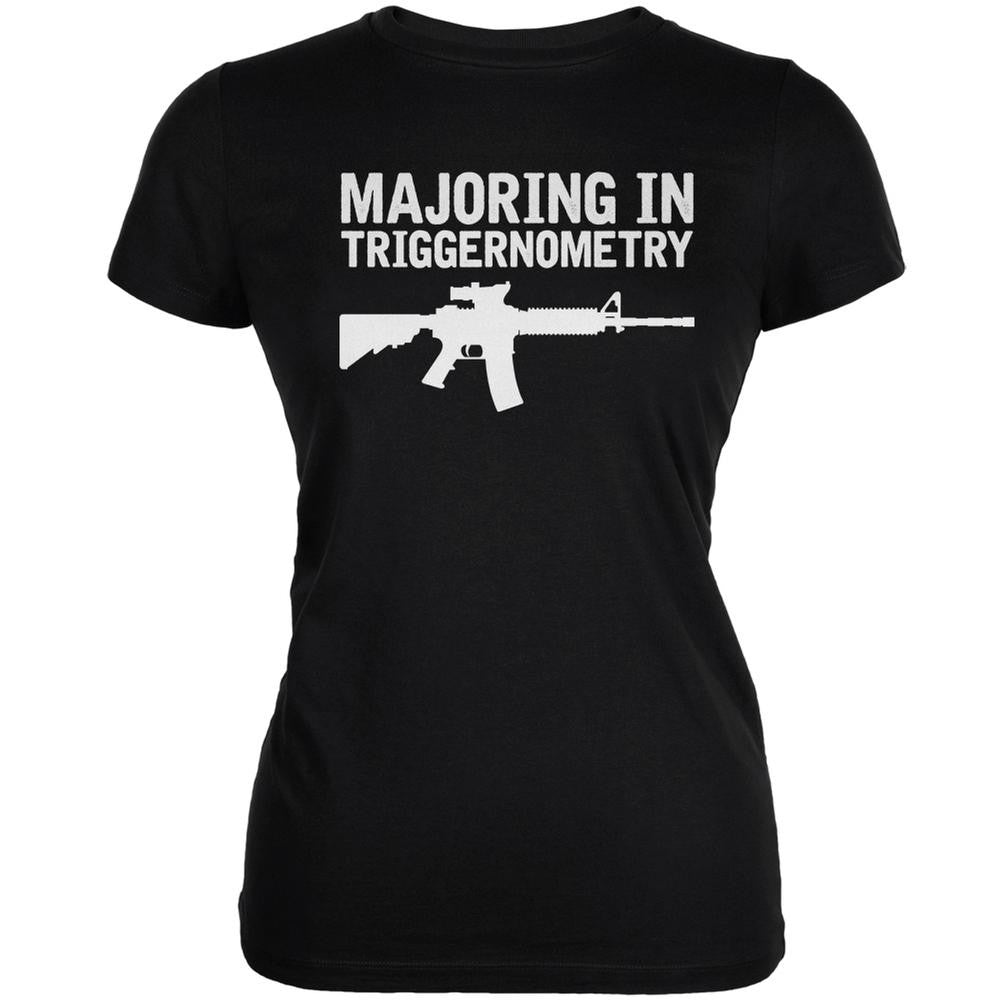 Majoring In Triggernometry Black Juniors Soft T-Shirt Juniors T-Shirts Old Glory 2XL Black
