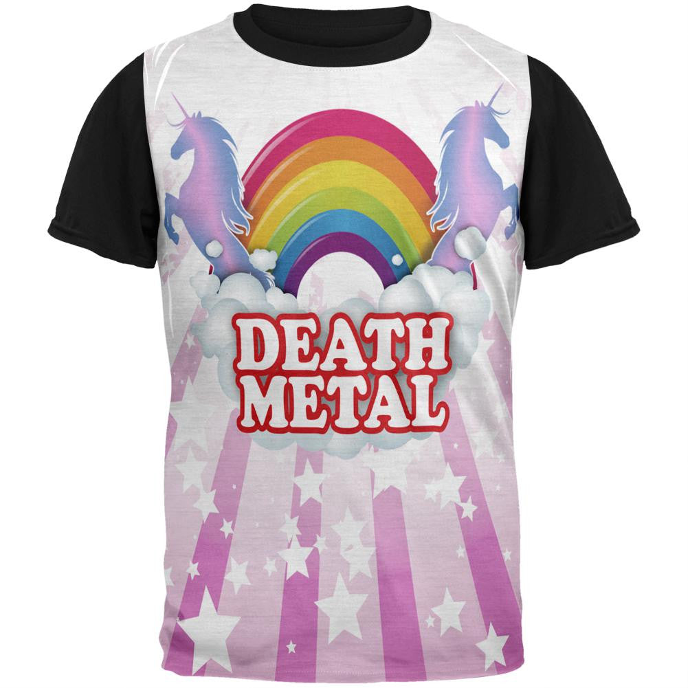 Death Metal Rainbow Adult Black Back T-Shirt Men's T-Shirts Old Glory SM Multi