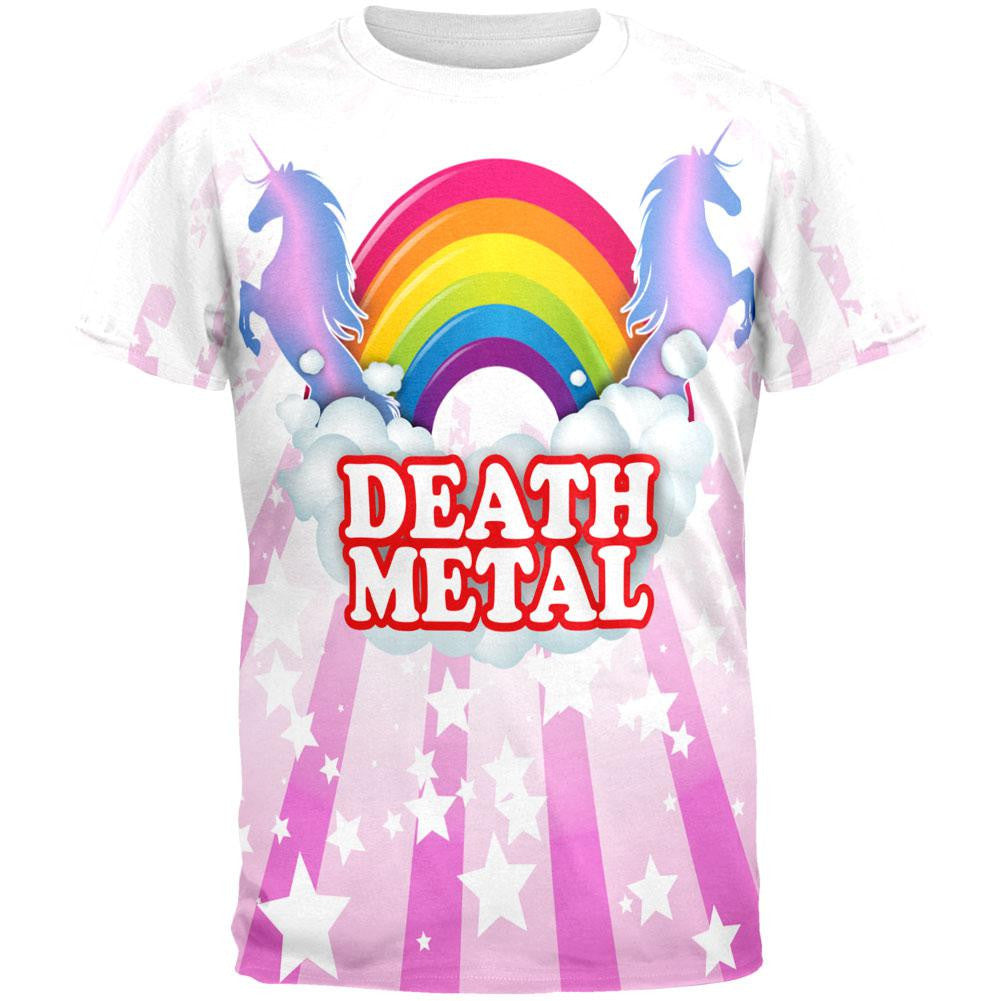 Death Metal Rainbow All Over Adult T-Shirt Men's T-Shirts Old Glory 2XL Multi