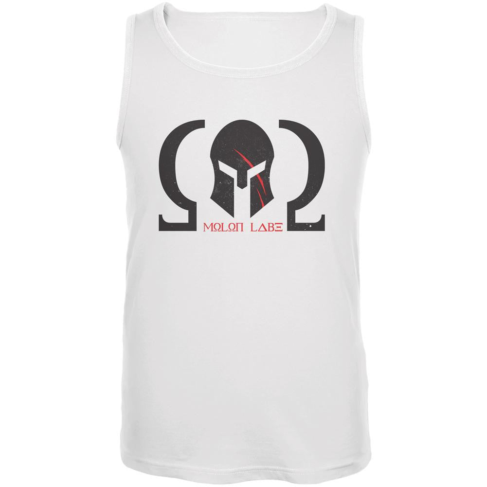 Molon Labe Helmet White Adult Tank Top Men's Tank Tops Old Glory 5XL White