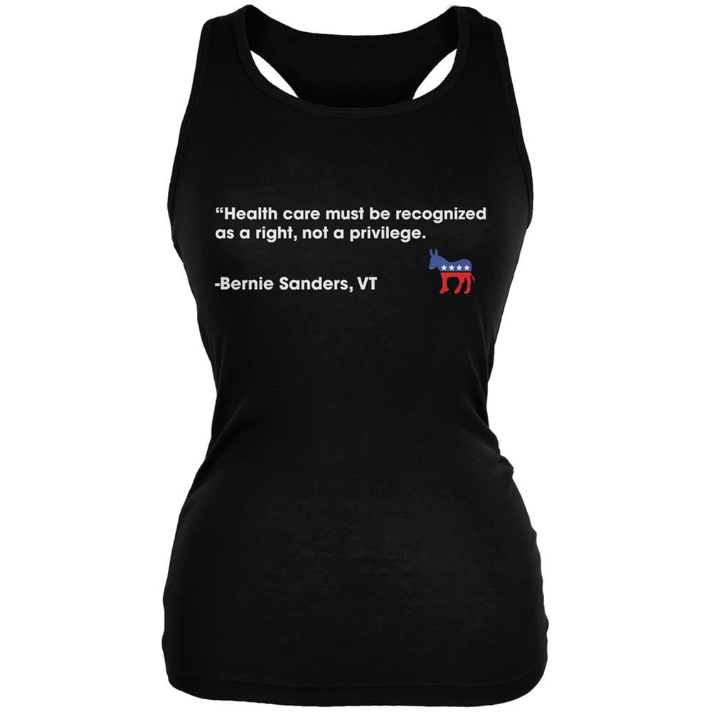 Election 2016 Bernie Sanders Healthcare Quote Black Juniors Tank Top Juniors Tank Tops Old Glory 2XL Black