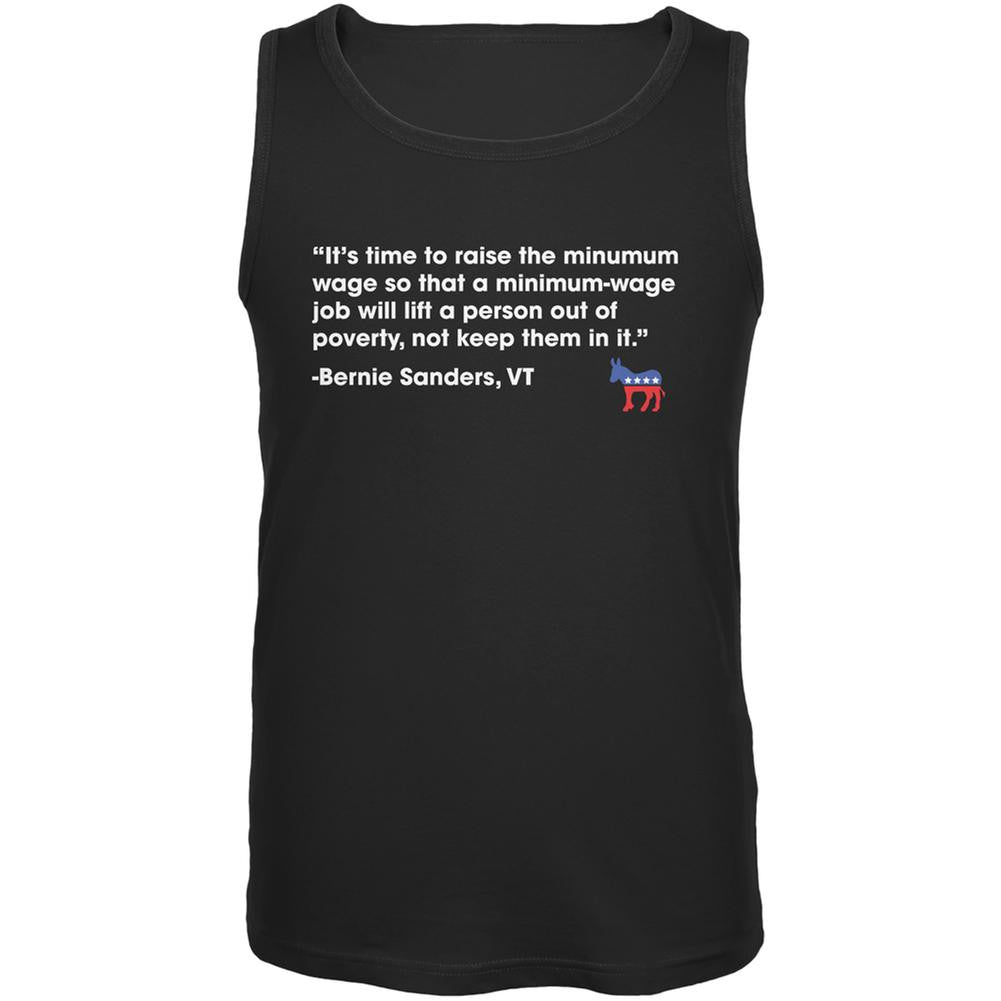 Election 2016 Bernie Sanders Poverty Quote Black Adult Tank Top Men's Tank Tops Old Glory 2XL Black