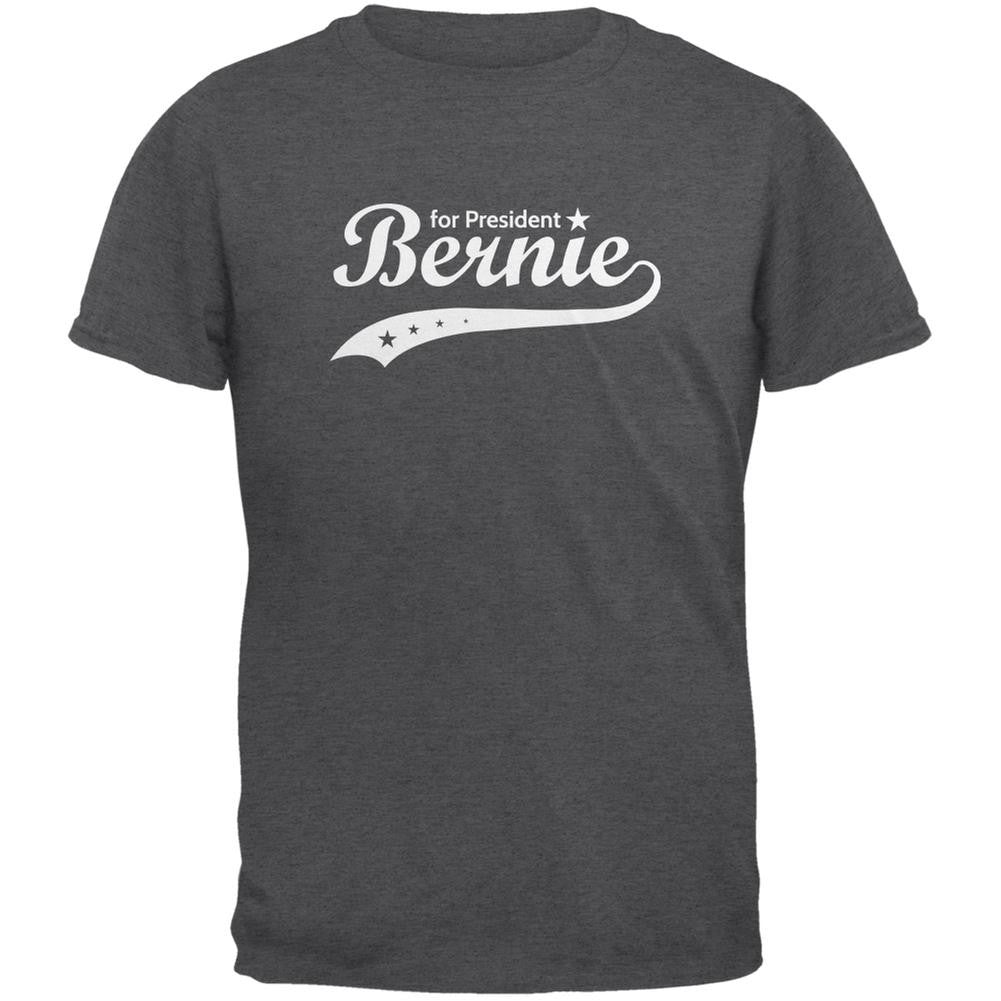 Election 2016 Bernie Sanders for President Swoosh Dark Heather Adult T-Shirt Men's T-Shirts Old Glory 2XL Grey
