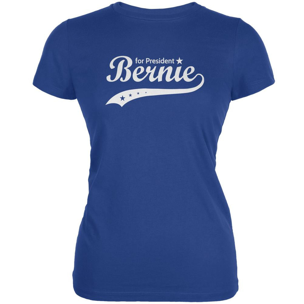 Election 2016 Bernie Sanders for President Swoosh Royal Juniors Soft T-Shirt Juniors T-Shirts Old Glory 2XL Blue
