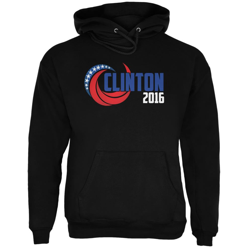 Election 2016 Clinton 2016 Swoosh Black Adult Hoodie Men's Hoodies Old Glory 2XL Black