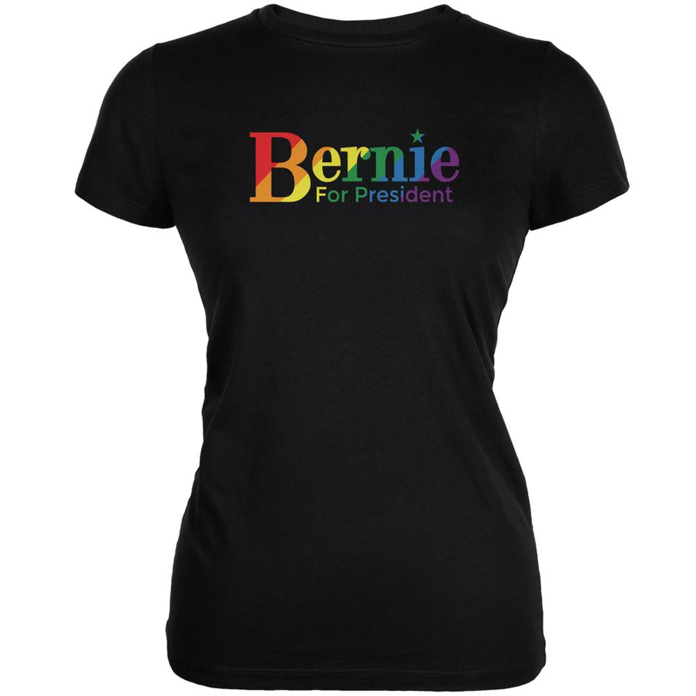 Election 2016 LGBT Bernie Sanders President Black Juniors Soft T-Shirt Juniors T-Shirts Old Glory 2XL Black
