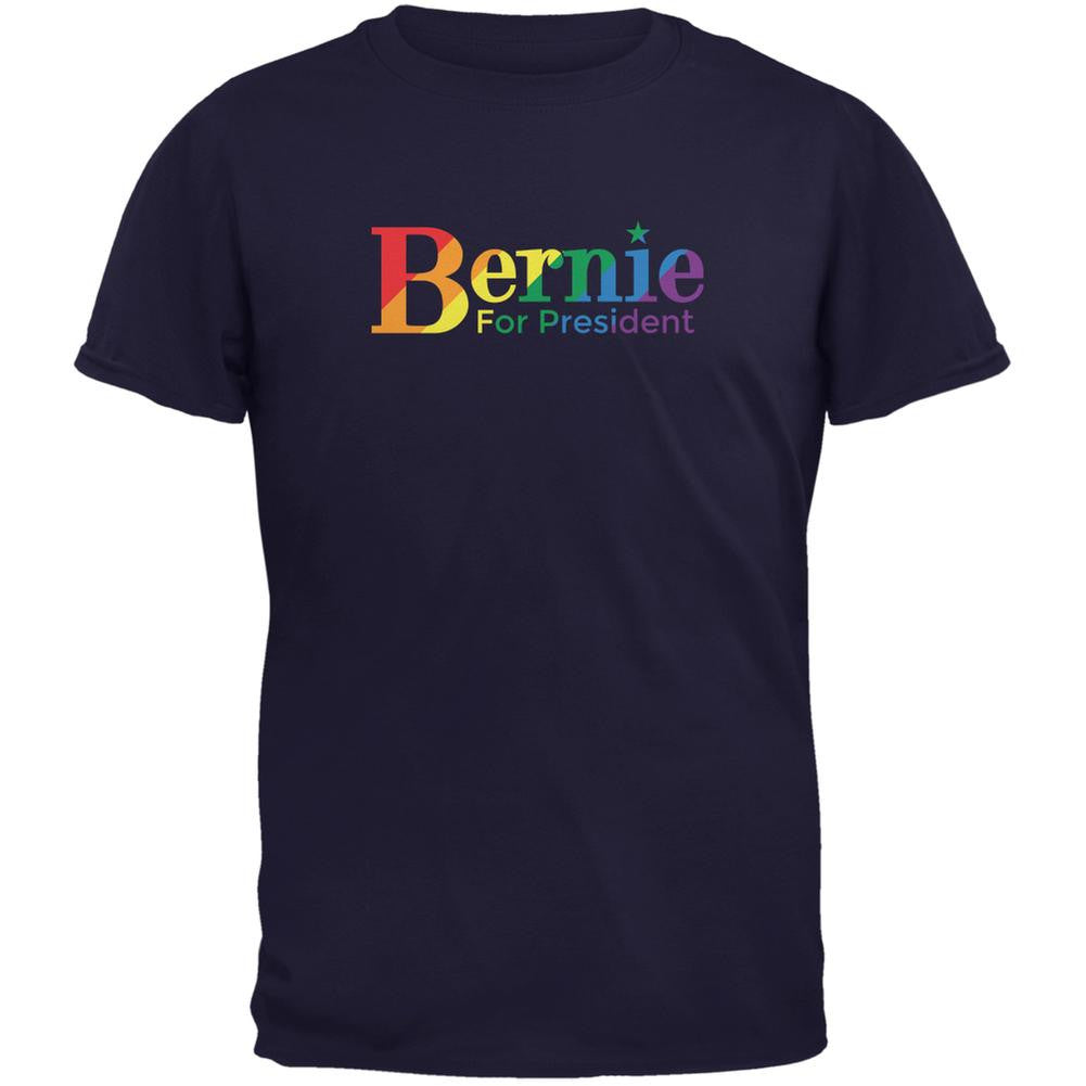 Election 2016 LGBT Bernie Sanders President Navy Adult T-Shirt Men's T-Shirts Old Glory 2XL Blue