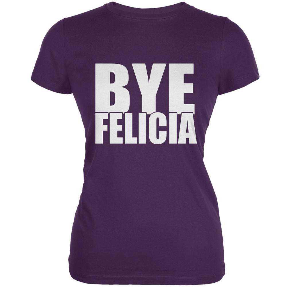 Bye Felicia Purple Juniors Soft T-Shirt Juniors T-Shirts Old Glory 2XL Purple
