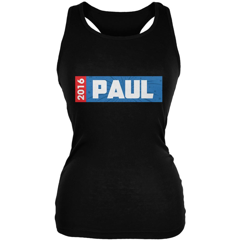 Election 2016 Paul Rectangle Logo Black Juniors Soft Tank Top Juniors Tank Tops Old Glory 2XL Black