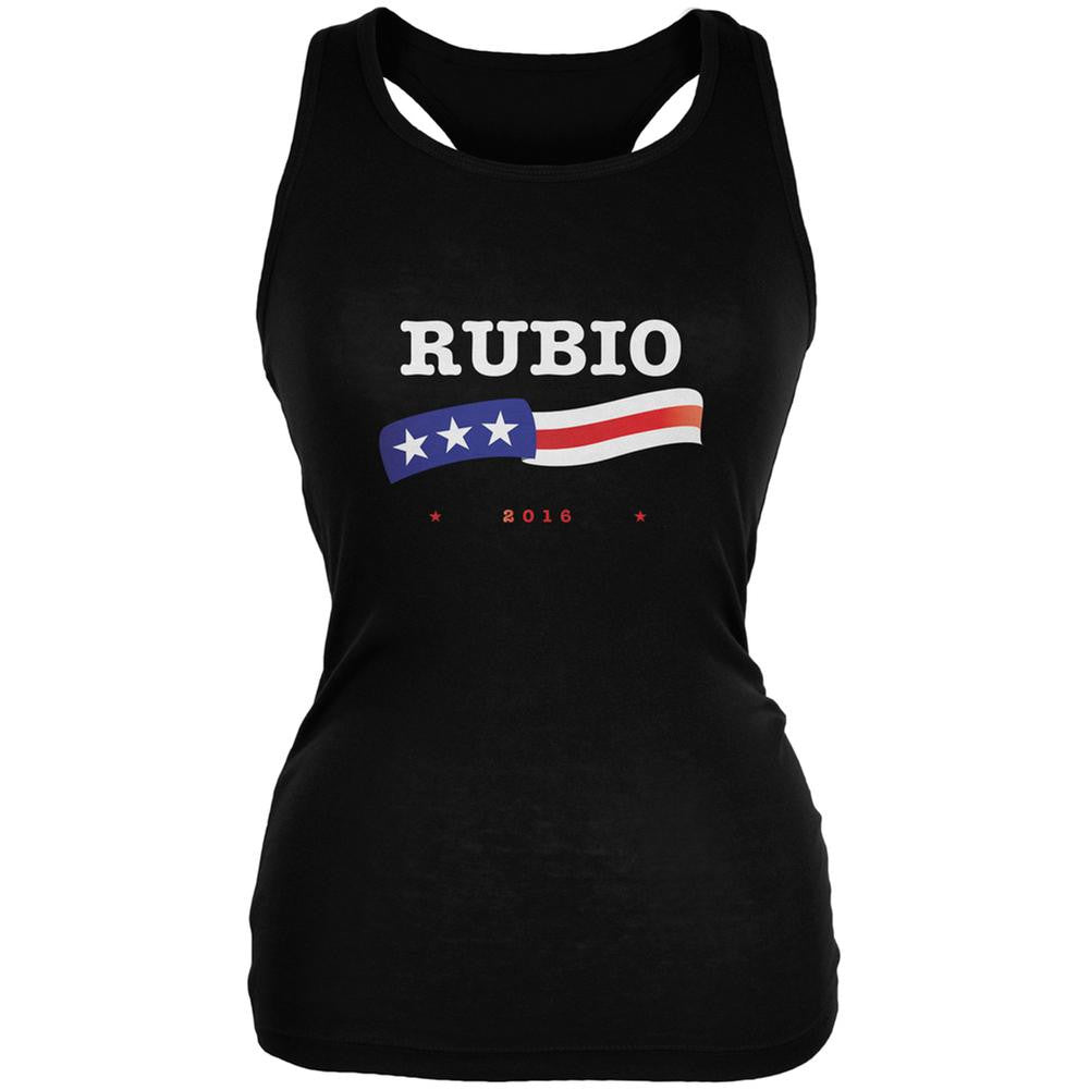 Election 2016 Marco Rubio American Flag Black Juniors Soft Tank Top Juniors Tank Tops Old Glory 2XL Black