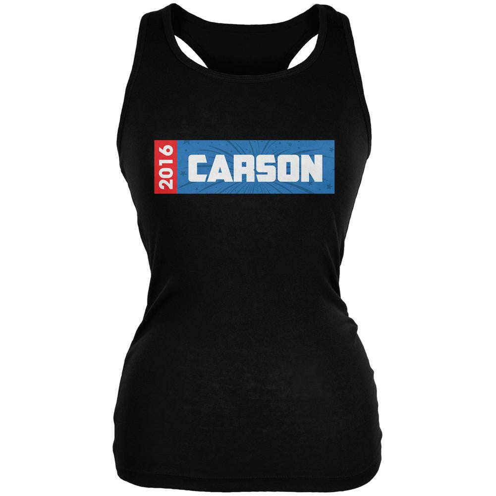 Election 2016 Carson Rectangle Logo Black Juniors Soft Tank Top Juniors Tank Tops Old Glory 2XL Black