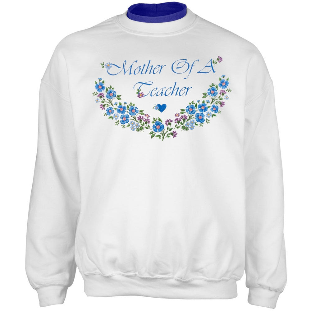 Mother Of A Teacher Adult 2Fer Crew Sweatshirt Women's Sweatshirts Old Glory