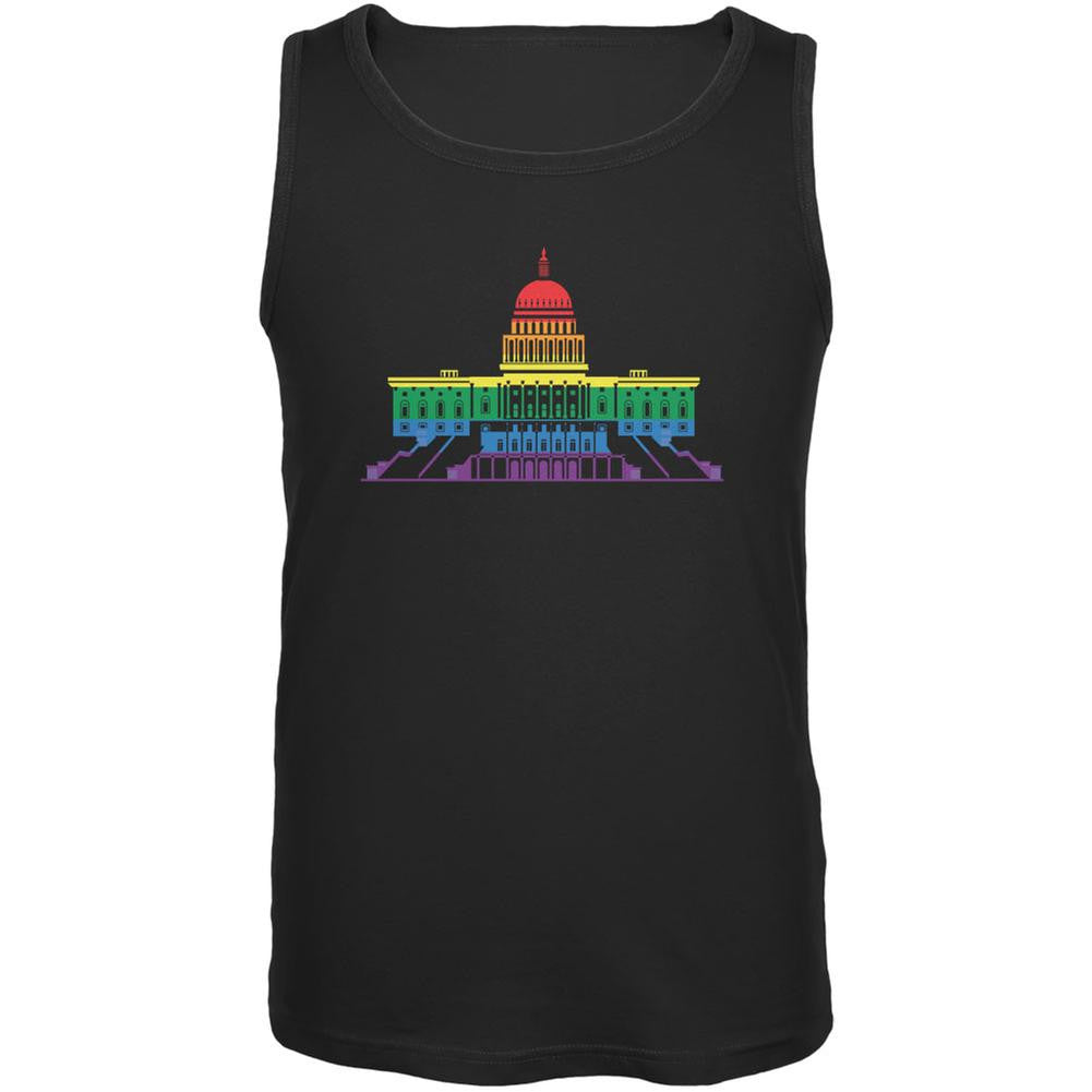 LGBT Gay Pride Capitol Building USA Black Adult Tank Top Men's Tank Tops Old Glory 2XL Black