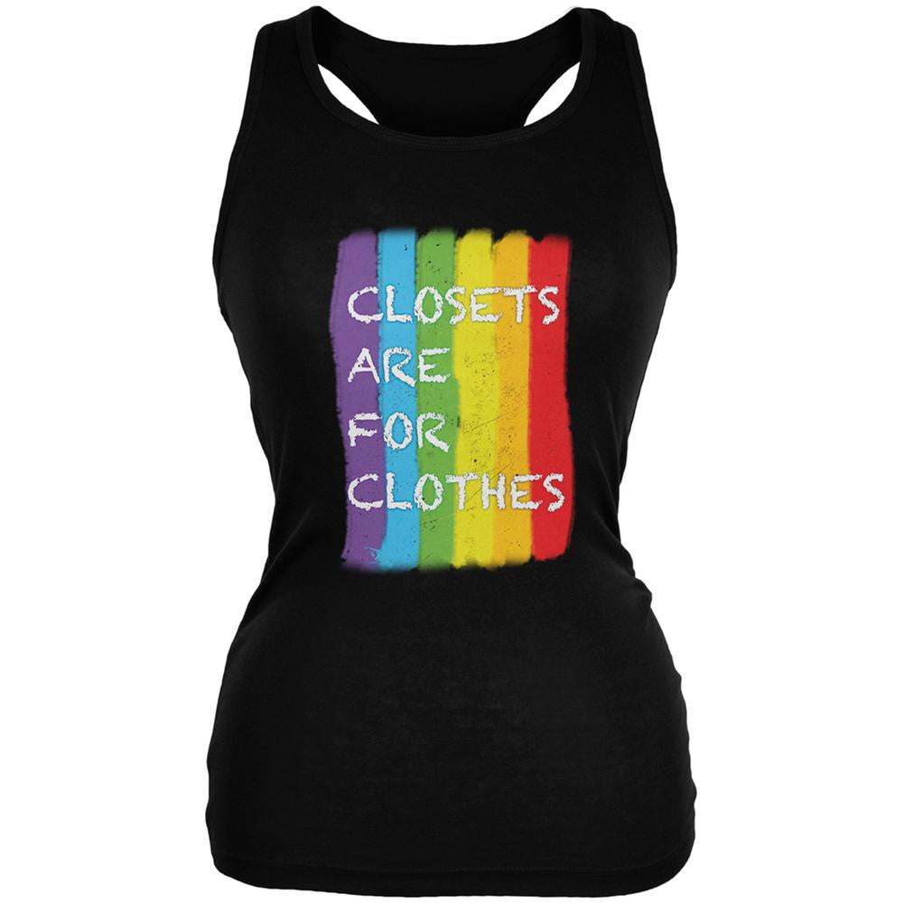 Gay Pride LGBT Closets Are For Clothes Black Juniors Soft Tank Top Juniors Tank Tops Old Glory 2XL Black