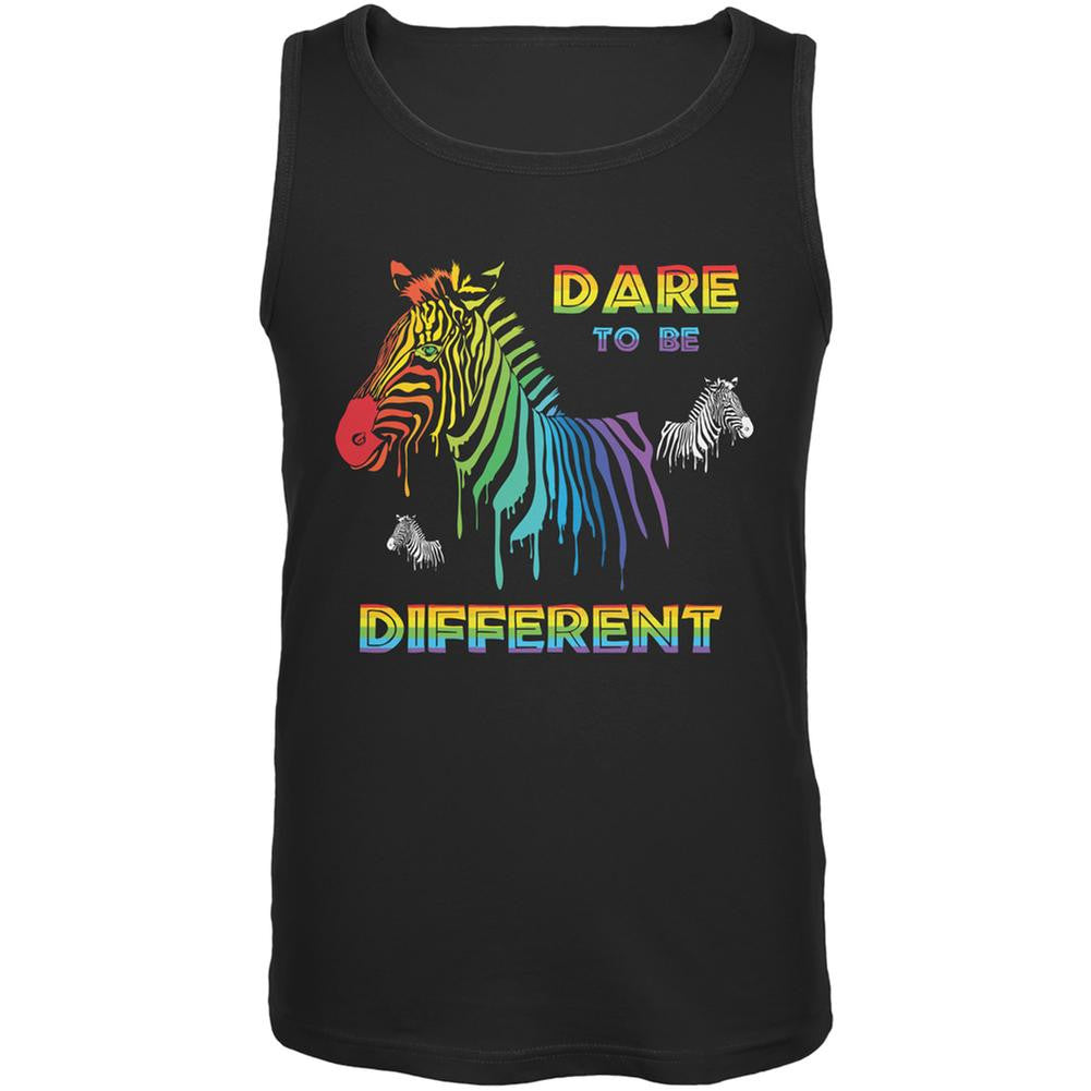 Gay Pride LGBT Dare To Be Different Black Adult Tank Top Men's Tank Tops Old Glory 2XL Black