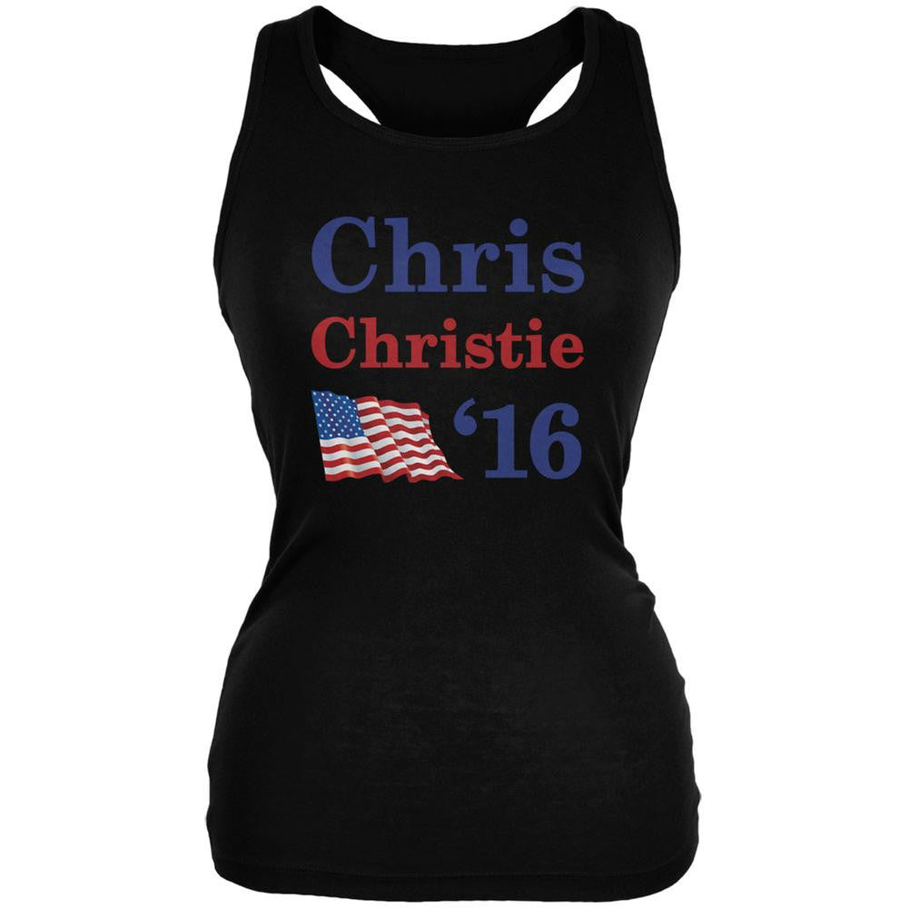 Election 2016 '16 Flag Chris Christie Black Juniors Soft Tank Top Juniors Tank Tops Old Glory 2XL Black