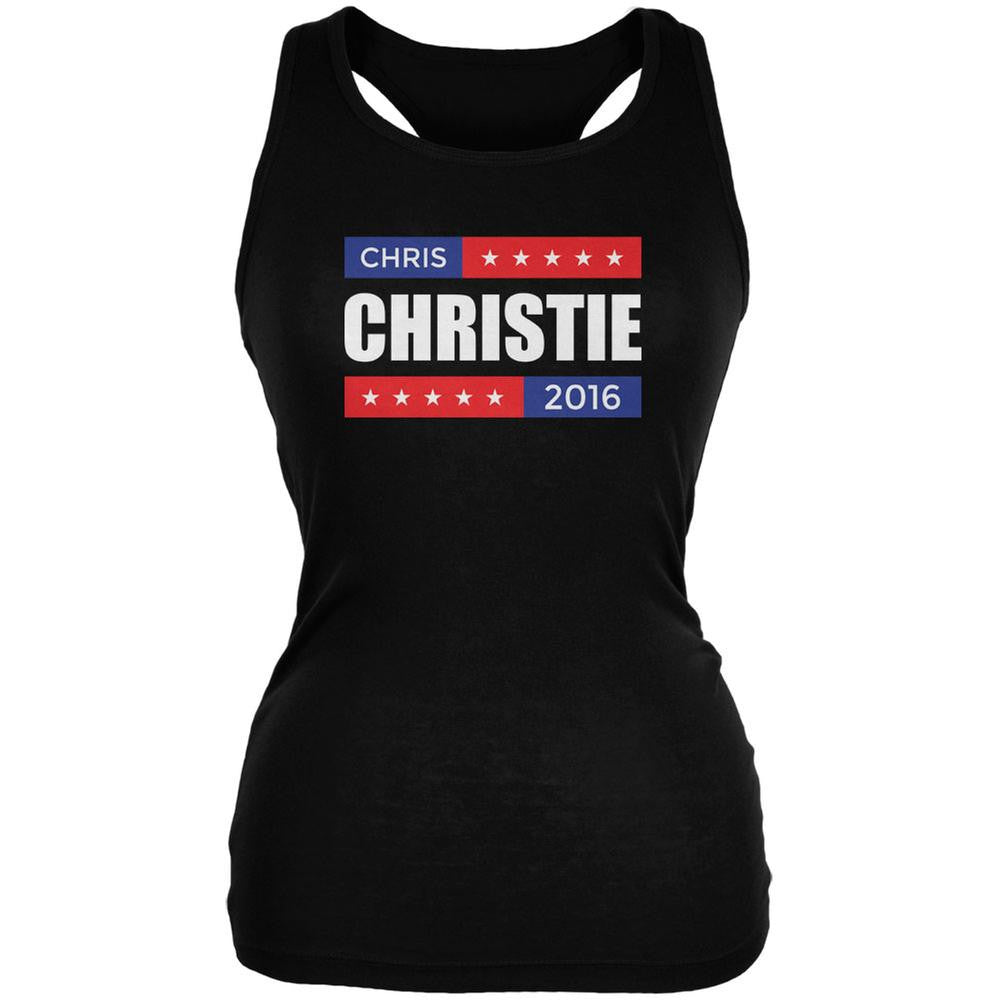 Election 2016 Chris Christie Stacked Black Juniors Soft Tank Top Juniors Tank Tops Old Glory 2XL Black