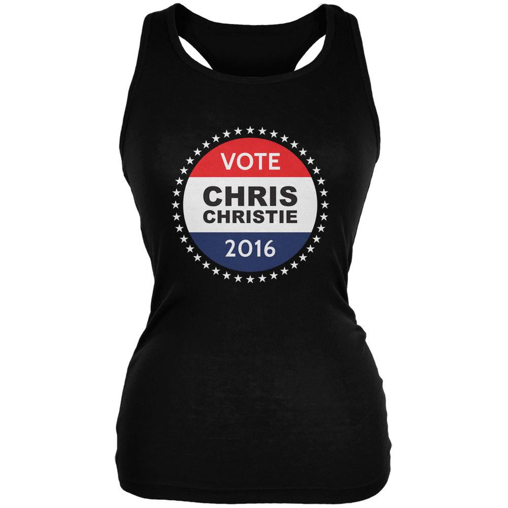 Election 2016 Chris Christie Badge Black Juniors Soft Tank Top Juniors Tank Tops Old Glory 2XL Black