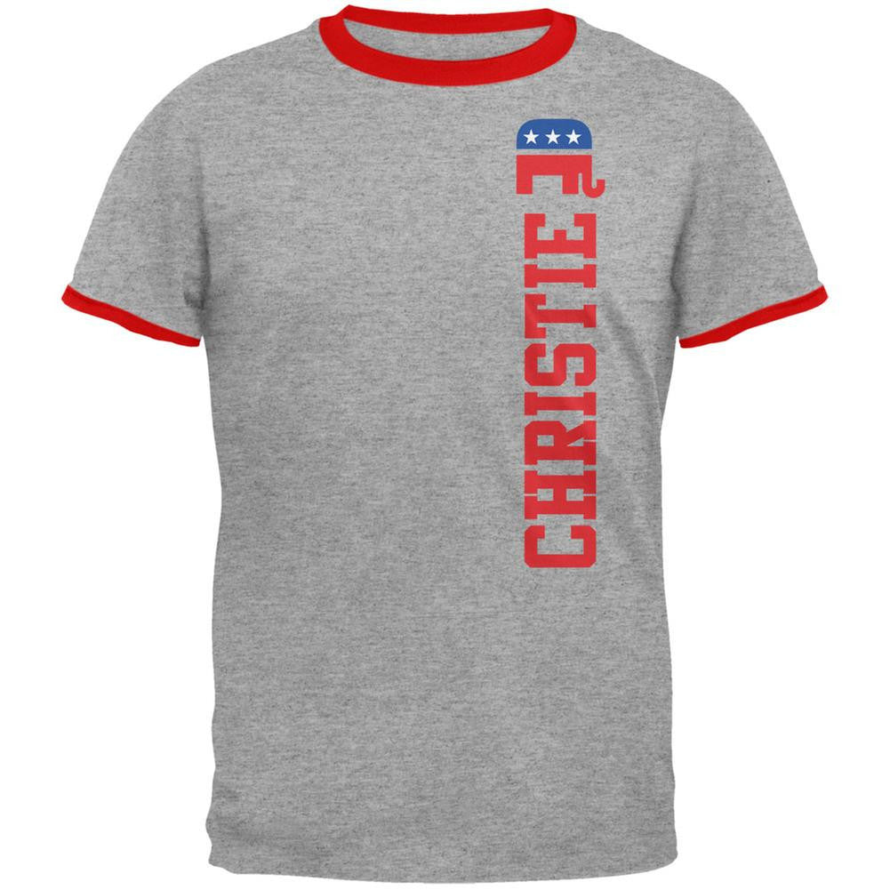 Election 2016 Team Chris Christie Heather Red/Red Men's Ringer T-Shirt Men's T-Shirts Old Glory LG Red