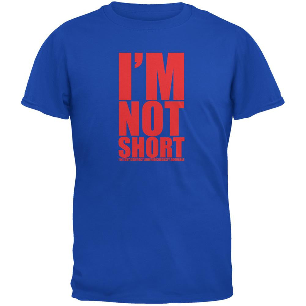 Not Short Adorable Funny Royal Adult T-Shirt Men's T-Shirts Old Glory 2XL Blue