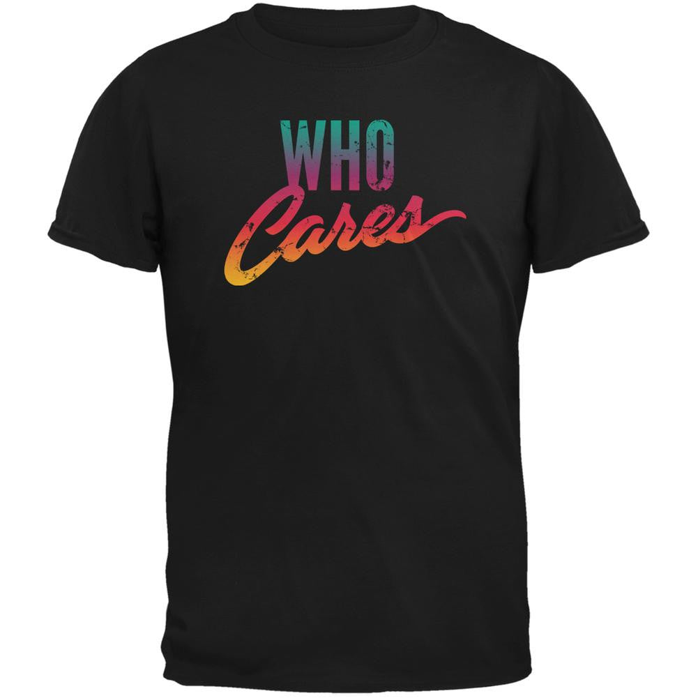 Who Cares Black Adult T-Shirt Men's T-Shirts Old Glory 2XL Black