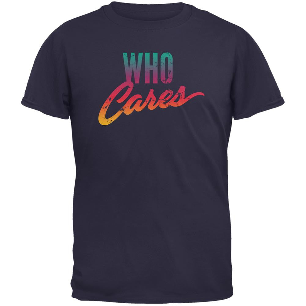 Who Cares Navy Adult T-Shirt Men's T-Shirts Old Glory 2XL Blue