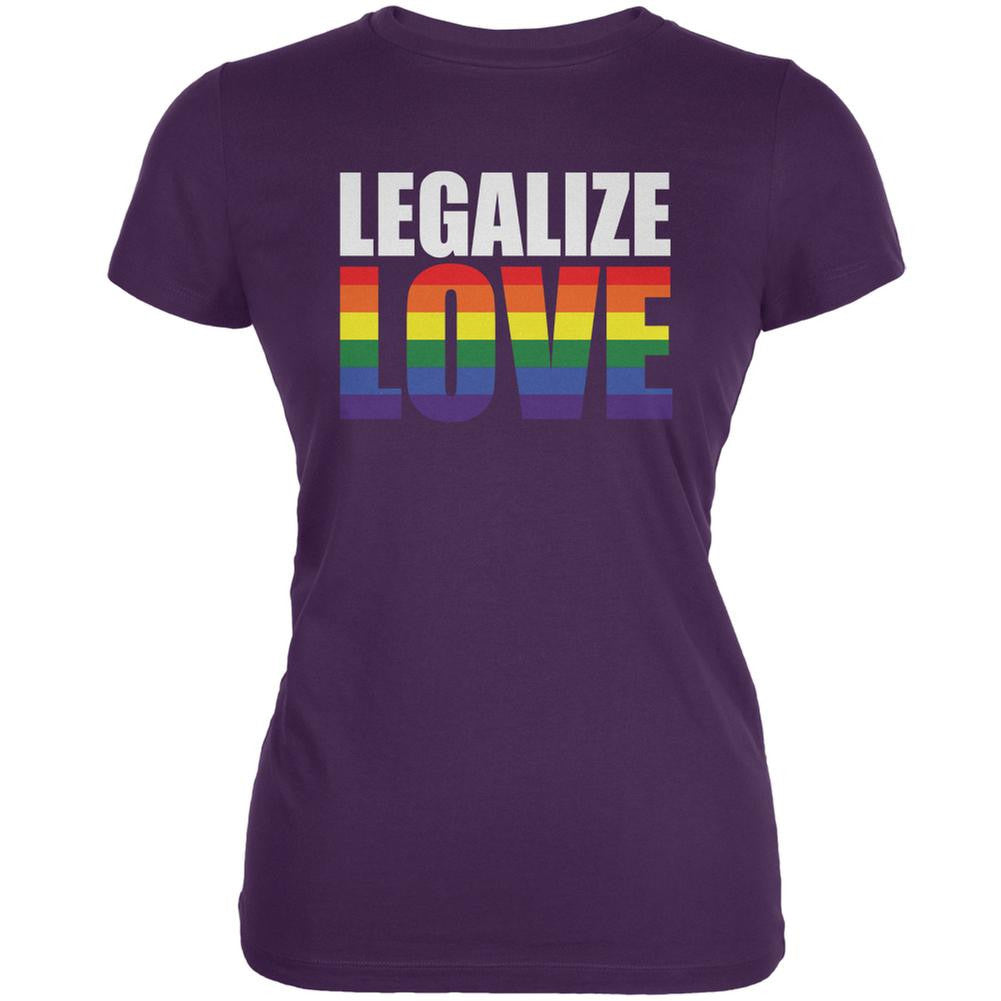 LGBT Legalize Love Rainbow Purple Juniors Soft T-Shirt Juniors T-Shirts Old Glory 2XL Purple