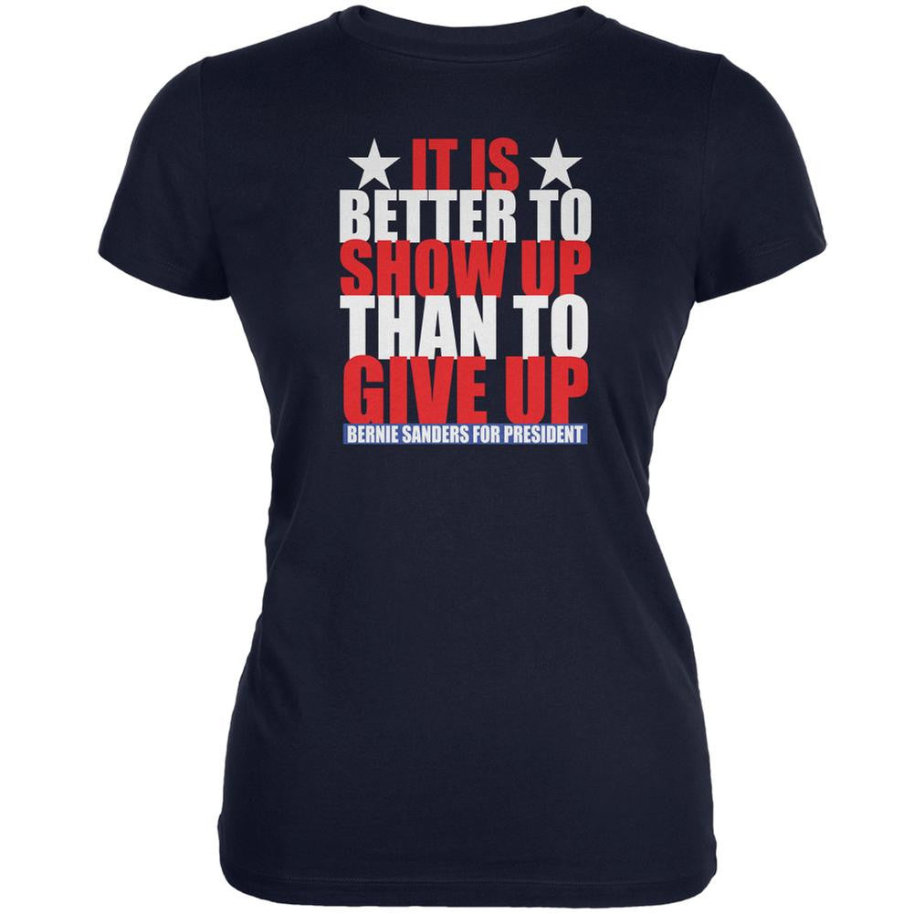 Election 2016 Bernie Sanders Show Up Navy Juniors Soft T-Shirt Juniors T-Shirts Old Glory 2XL Blue