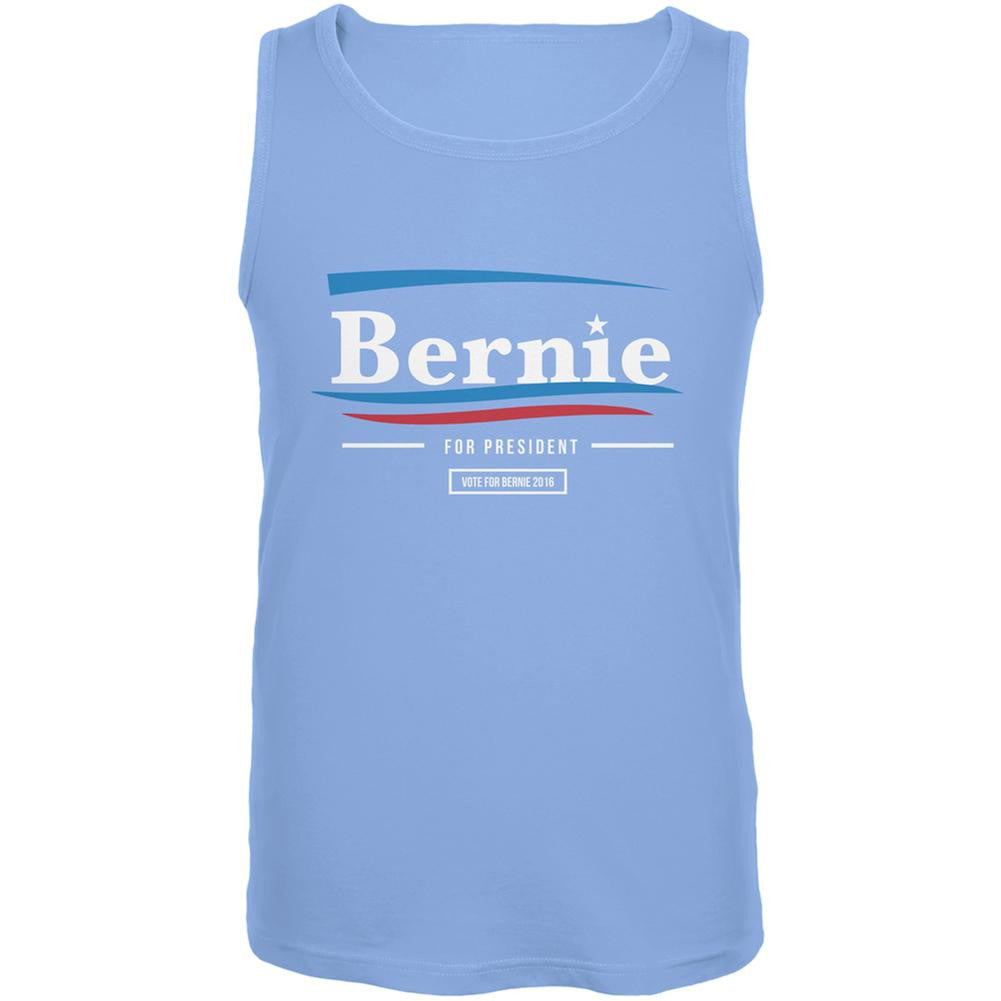 Election 2016 Bernie Sanders Wavy Bars Carolina Blue Adult Tank Top Men's Tank Tops Old Glory 2XL Blue