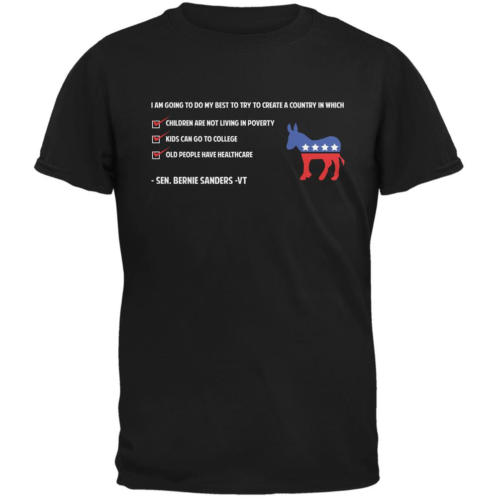 Election 2016 Bernie Sanders Create a Country Black Adult T-Shirt Men's T-Shirts Old Glory 2XL Black
