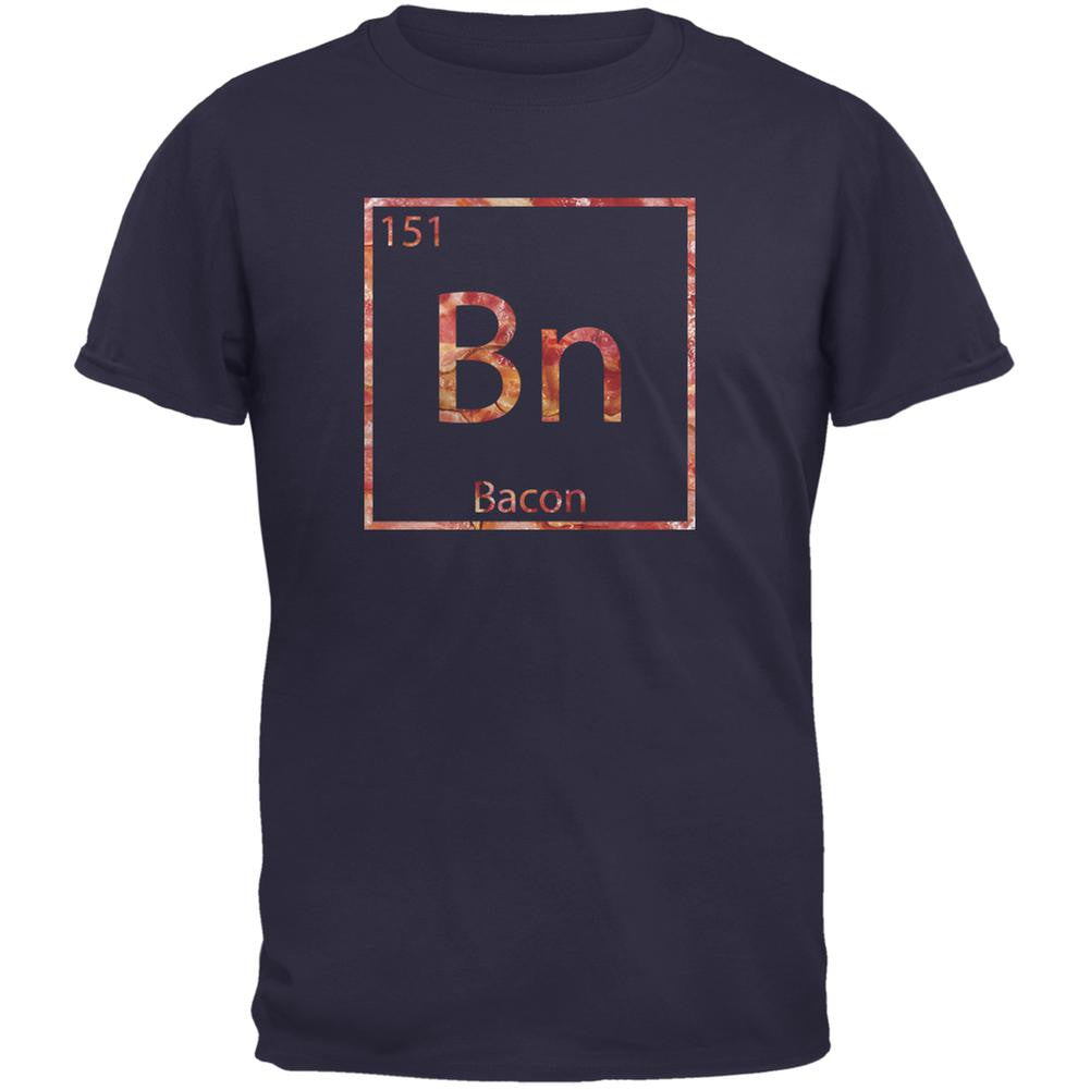 Bacon Periodic Table Element Navy Adult T-Shirt Men's T-Shirts Old Glory 2XL Blue