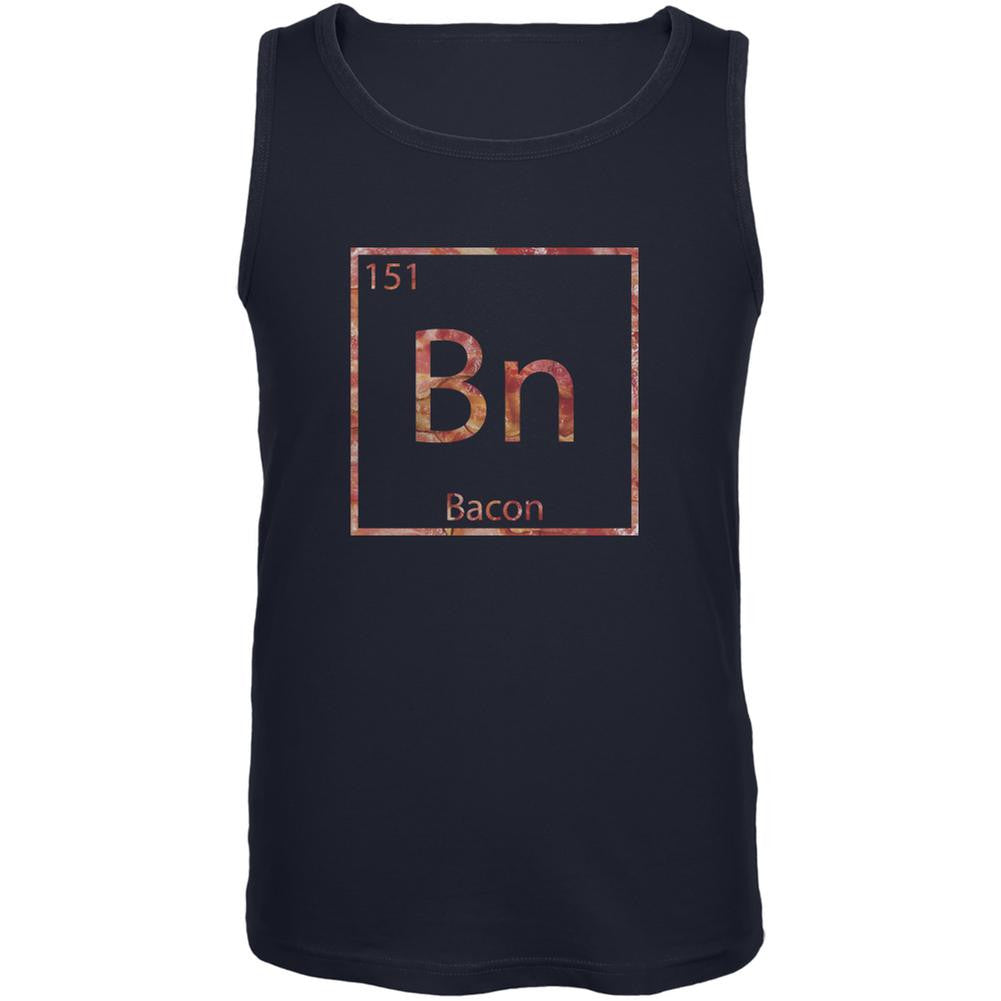 Bacon Periodic Table Element Navy Adult Tank Top Men's Tank Tops Old Glory 2XL Blue