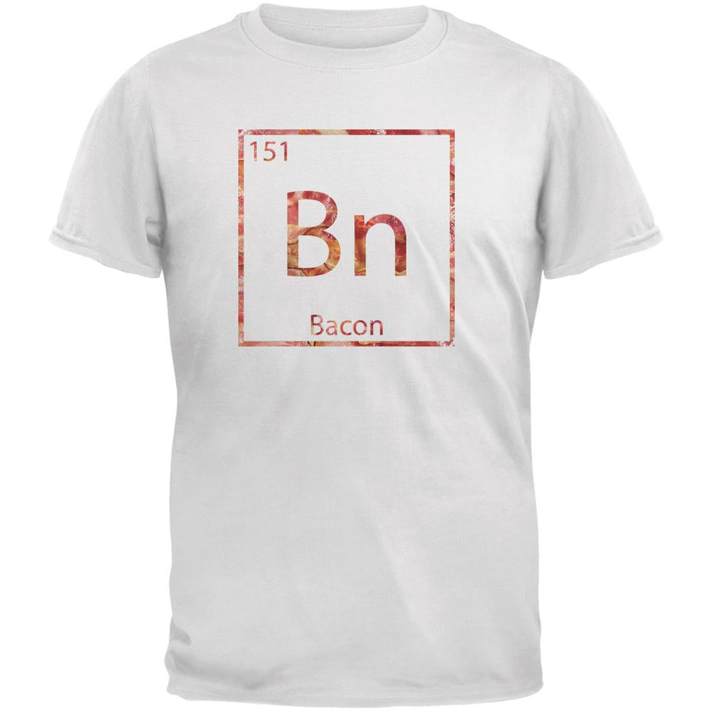 Bacon Periodic Table Element White Adult T-Shirt Men's T-Shirts Old Glory 2XL White
