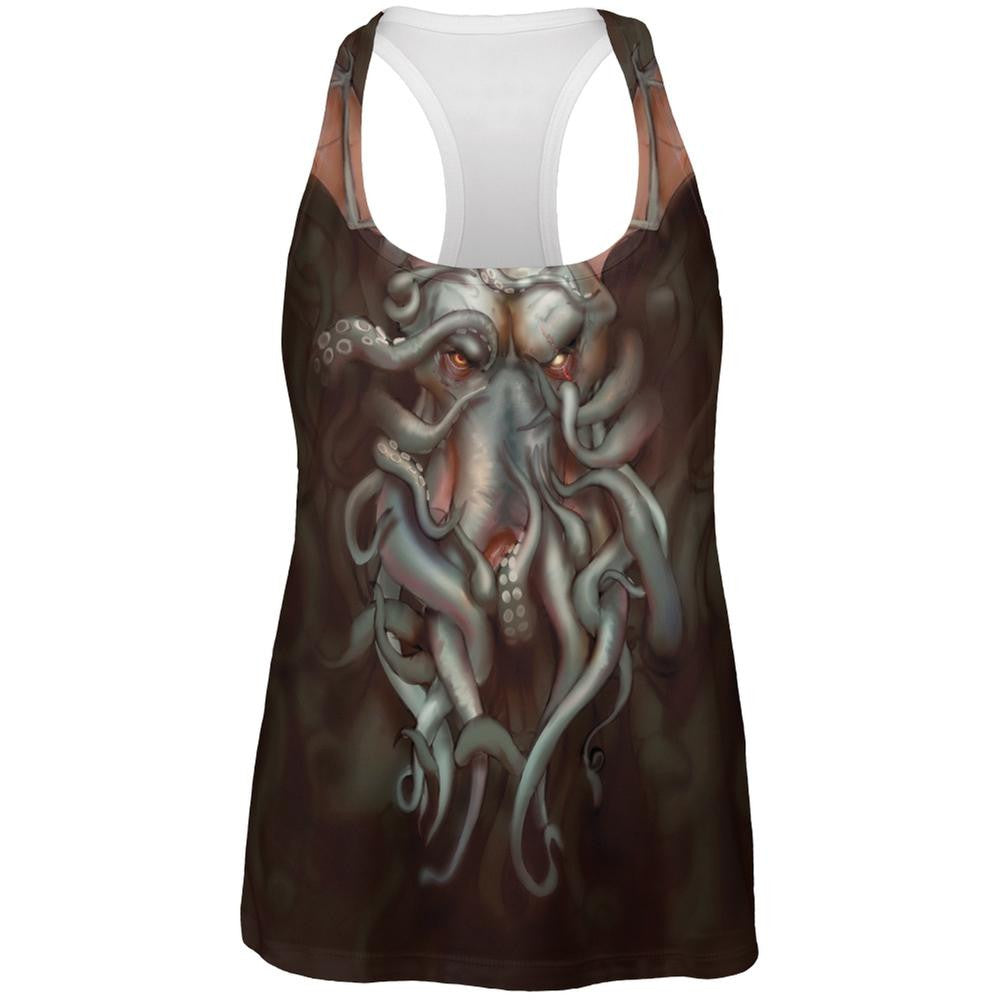 Call of Cthulhu All Over Womens Work Out Tank Top Women's Tank Tops Old Glory 2XL White