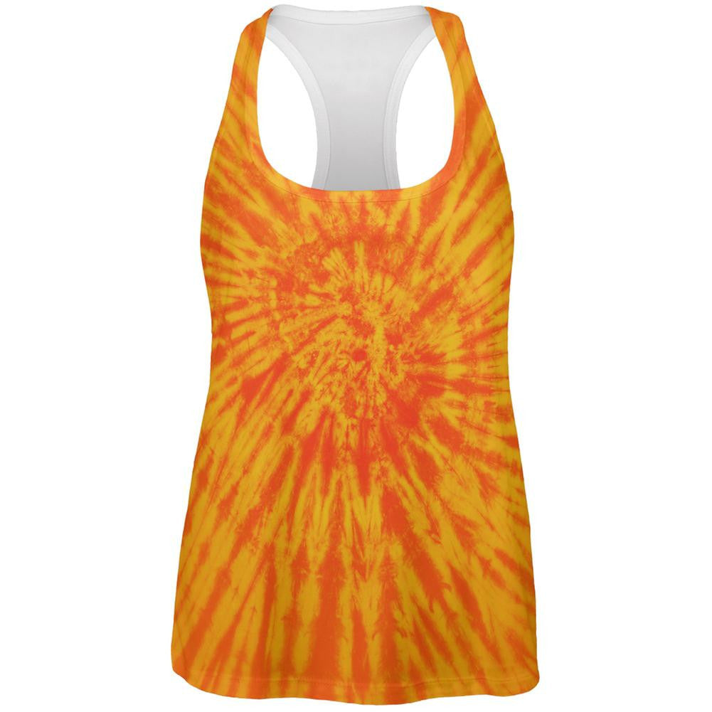 Sunrise Tie Dye All Over Womens Work Out Tank Top Women's Tank Tops Old Glory 2XL White