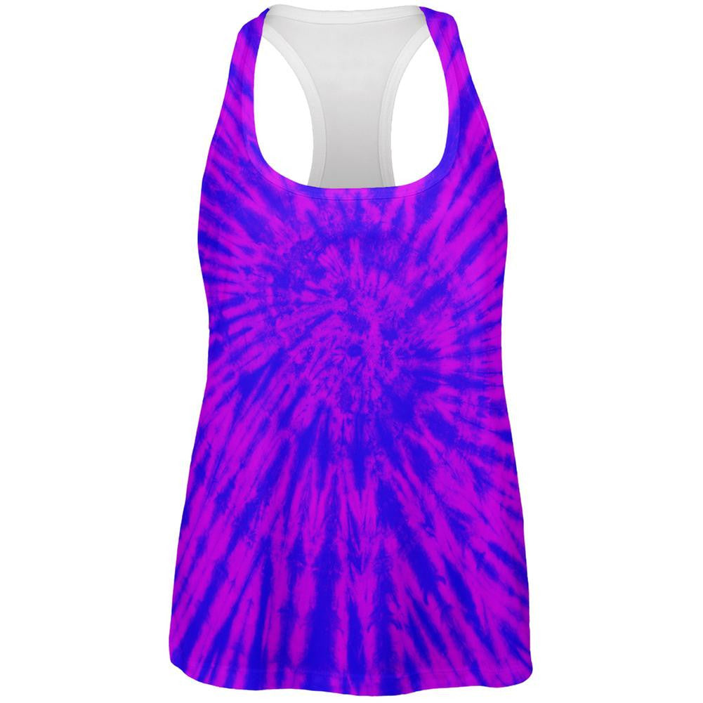 Transgender Tie Dye All Over Womens Work Out Tank Top Women's Tank Tops Old Glory 2XL White