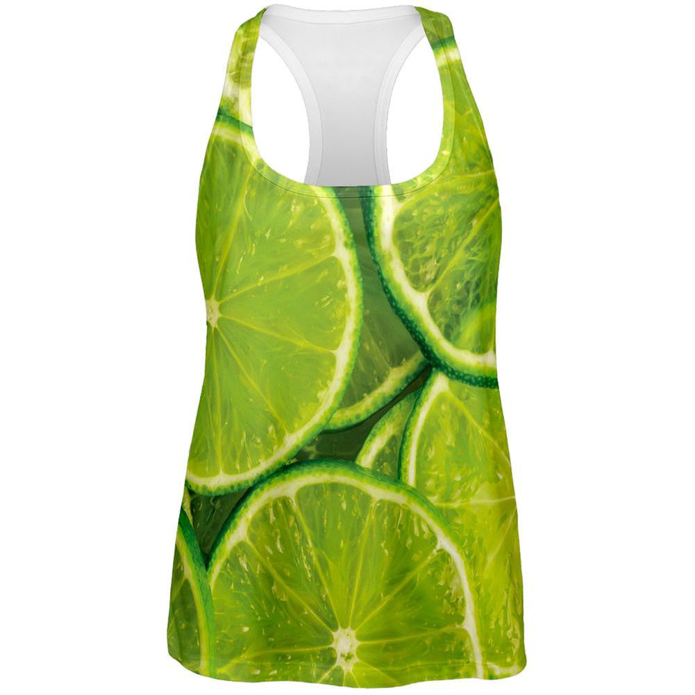 Limes Citrus All Over Womens Work Out Tank Top Women's Tank Tops Old Glory 2XL White