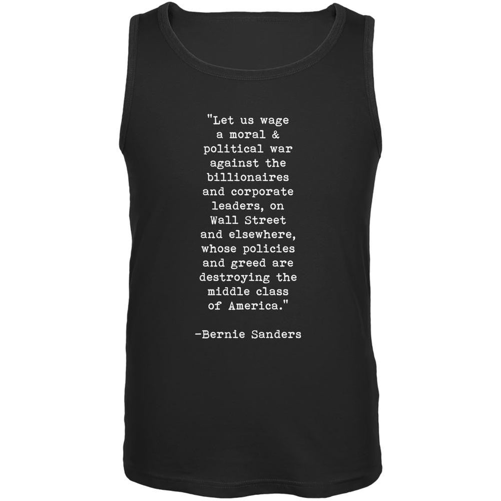 Election 2016 Bernie Sanders Quote Moral War Black Adult Tank Top Men's Tank Tops Old Glory 2XL Black