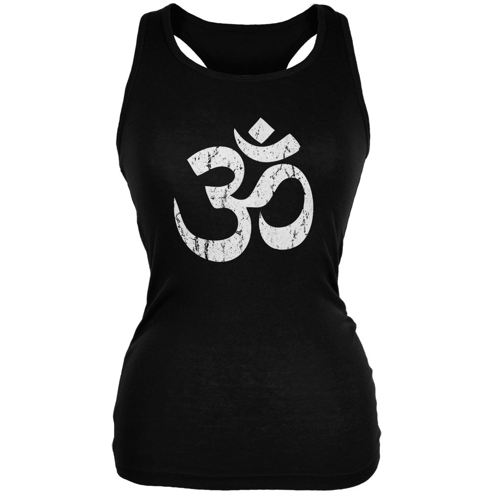 Yoga Om Black Juniors Soft Tank Top Juniors Tank Tops Old Glory 2XL Black