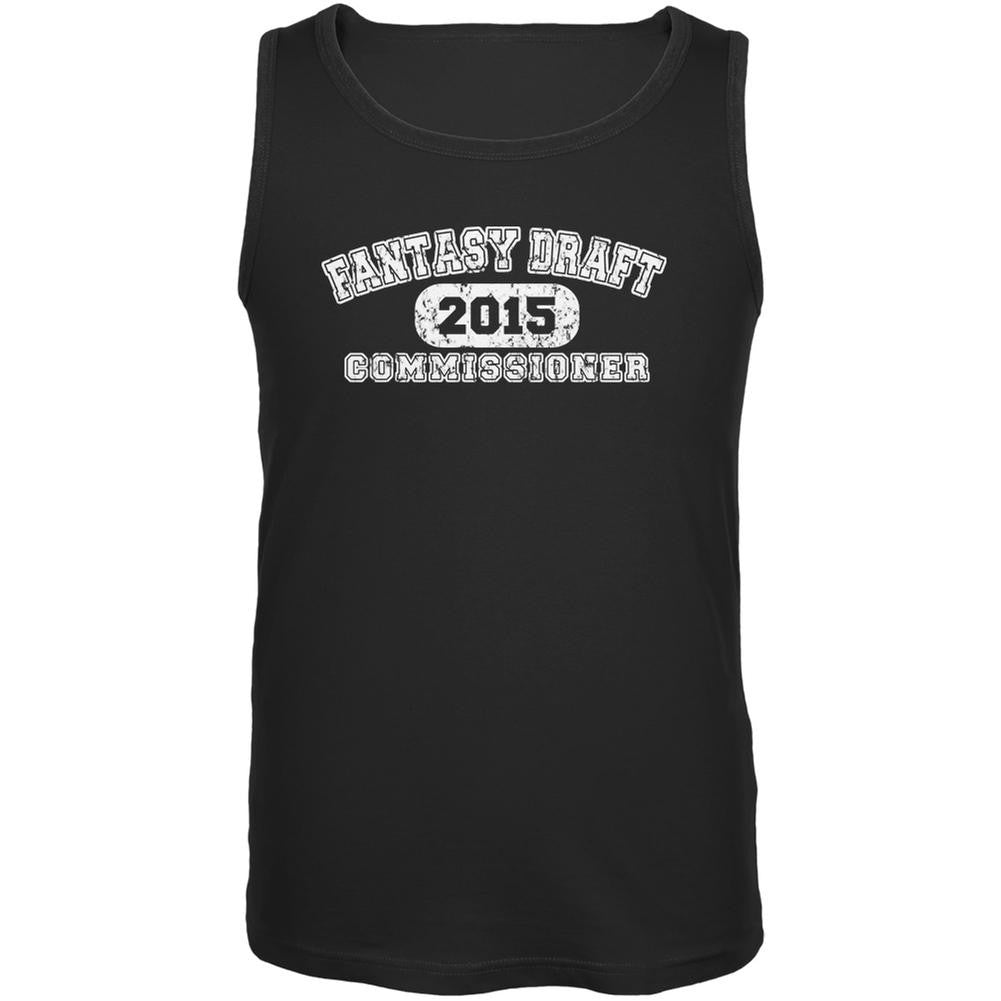 Fantasy Draft Commissioner 2015 Black Adult Tank Top Men's Tank Tops Old Glory 2XL Black