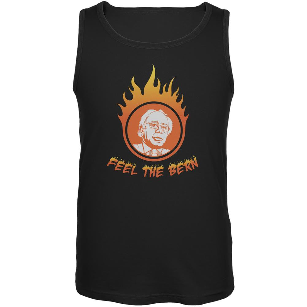 Election 2016 Bernie Sanders Feel The Bern Black Adult Tank Top Men's Tank Tops Old Glory 2XL Black